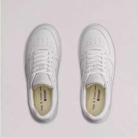 rag & bone Shoes - rag & bone Women's Retro Court Leather Sneaker White Platform Lace-Up